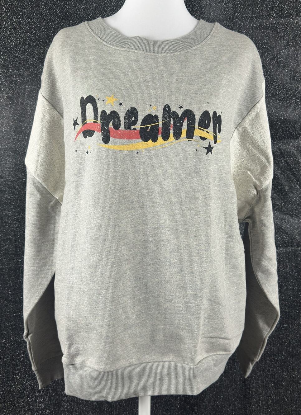 NWT Vintage Canvas Dreamer French Terry Sweatshirt Gray Relaxed Fit SZ Medium